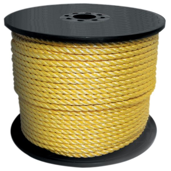 Rope, 3/8 O.D., Poly Film,Yellow,600' Spool