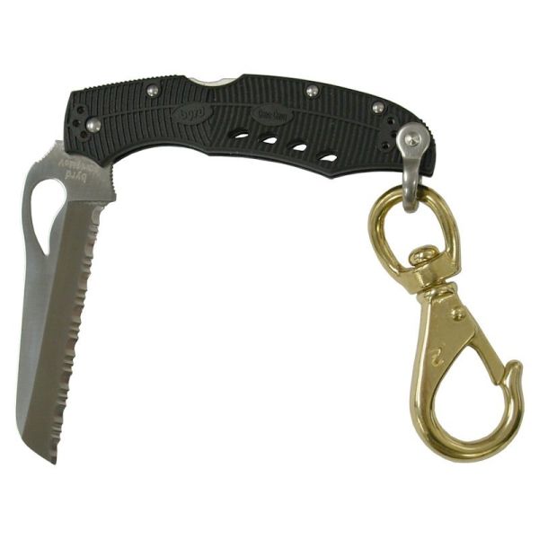 Knife, Byrd Serrated Edge Rigged,S/S Shackle & Cli