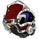 Helmet, KM-37,Burgundy,Stock Trim,Com. Posts,350