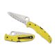 Knife, Spyderco,Yellow,Serrated,Point,3 13/16