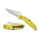 Knife, Spyderco,Yellow,Serrated,Point,3 13/16