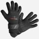 Gloves, 5mm,Neoprene,Med,Velcro Wrist Strap,Black