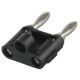Plug, Dual Banana,Black,Nickel Plated,Orig. Screws