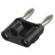 Plug, Dual Banana,Black,Nickel Plated,Orig. Screws