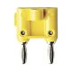 Plug, Dual Banana,Yellow,Nickel Plated,Bras Screws